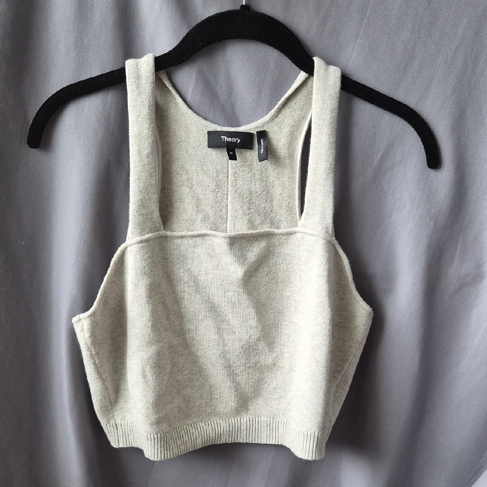 Theory Women's Light Gray Crop Top